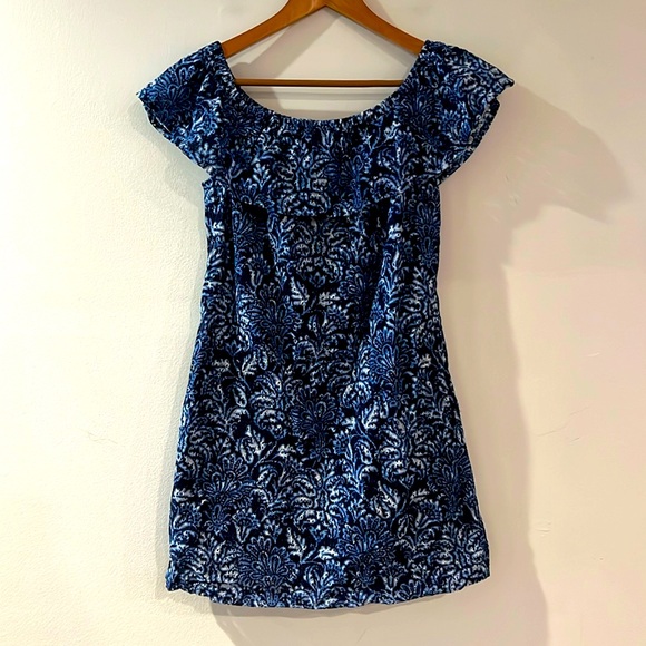 Tommy Bahama Harbour Eyelet Print Off The Shoulder Dress Cover Up - Picture 2 of 4